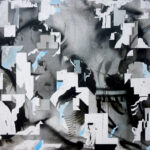 "Cities by the mountains", 2020, 146x114cm, encres et graphite sur papier marouflé sur toile