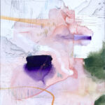 "By the River", 2022, 100x81cm, mixed media on paper mounted on canvas