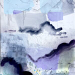 "Paysage nuageux", 2022, 100x81cm, mixed media on paper mounted on canvas