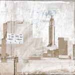 Le Havre, série blanche, encre sur carton d'emballage, 69x71cm, 2024.
