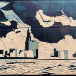Le Havre, encres sur carton, 2024, 65x93cm