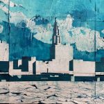 Le Havre, encres sur carton d'emballage, 95x133cm, 2024.