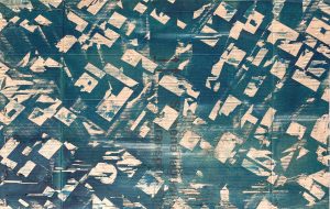 Ecoute tomber la ville, encres sur carton, 85 x 135 cm