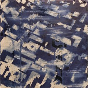 Ecoute tomber la ville, encres sur carton, 85 x 85 cm