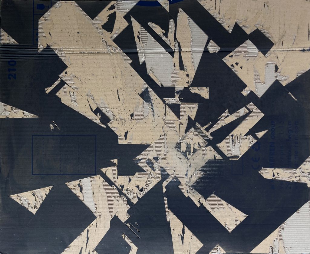 Ecoute tomber la ville, encres sur carton, 92 x 114 cm